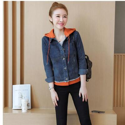 ÁO KHOÁC JEAN NỮ PHỐI NÓN CAM - NK381